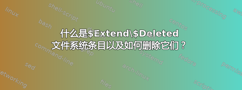 什么是$Extend\$Deleted 文件系统条目以及如何删除它们？