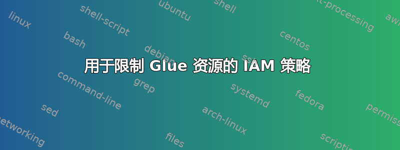 用于限制 Glue 资源的 IAM 策略