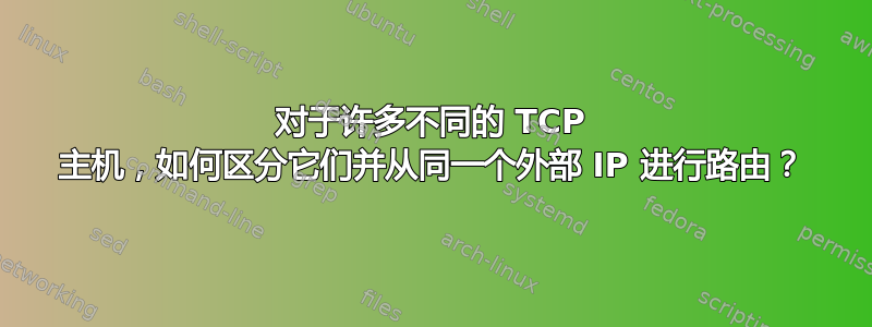 对于许多不同的 TCP 主机，如何区分它们并从同一个外部 IP 进行路由？