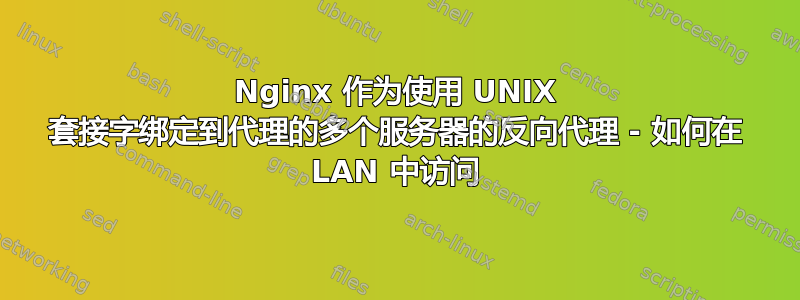 Nginx 作为使用 UNIX 套接字绑定到代理的多个服务器的反向代理 - 如何在 LAN 中访问