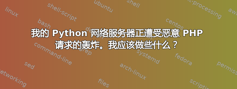 我的 Python 网络服务器正遭受恶意 PHP 请求的轰炸。我应该做些什么？