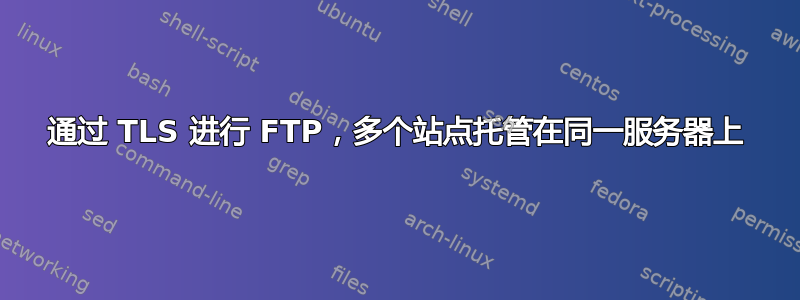 通过 TLS 进行 FTP，多个站点托管在同一服务器上