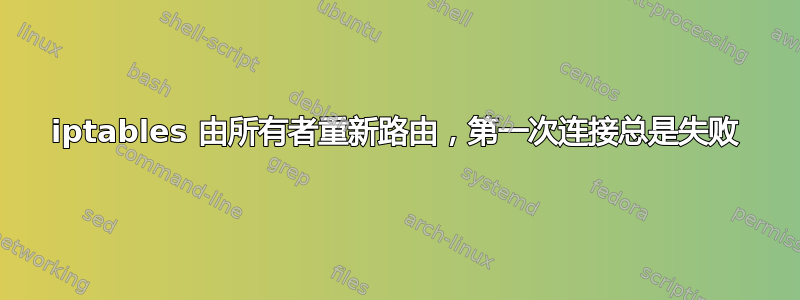 iptables 由所有者重新路由，第一次连接总是失败