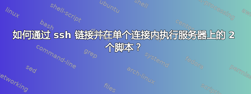 如何通过 ssh 链接并在单个连接内执行服务器上的 2 个脚本？