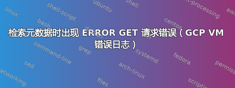 检索元数据时出现 ERROR GET 请求错误（GCP VM 错误日志）