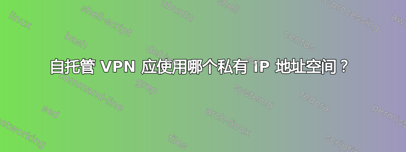 自托管 VPN 应使用哪个私有 IP 地址空间？