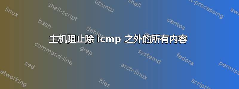 主机阻止除 icmp 之外的所有内容