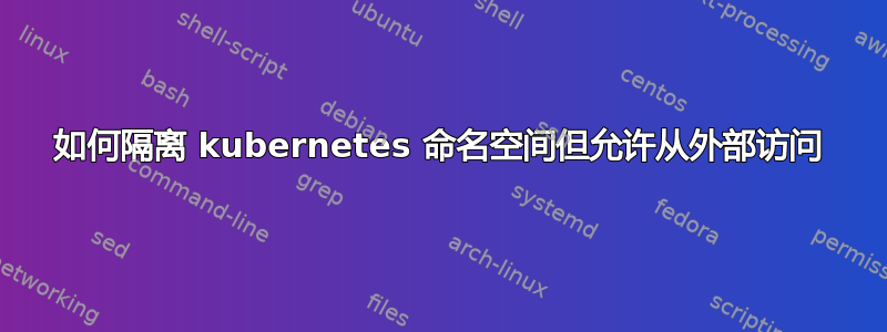 如何隔离 kubernetes 命名空间但允许从外部访问