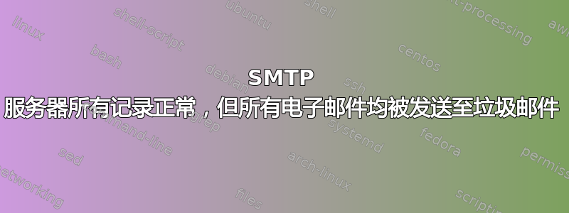 SMTP 服务器所有记录正常，但所有电子邮件均被发送至垃圾邮件