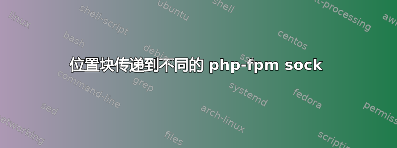 位置块传递到不同的 php-fpm sock