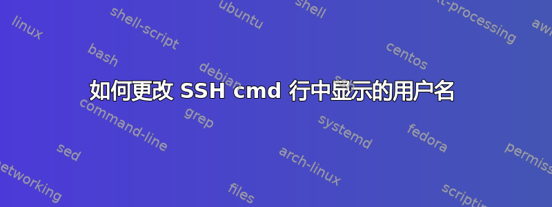 如何更改 SSH cmd 行中显示的用户名