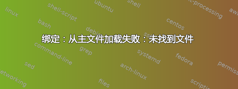 绑定：从主文件加载失败：未找到文件