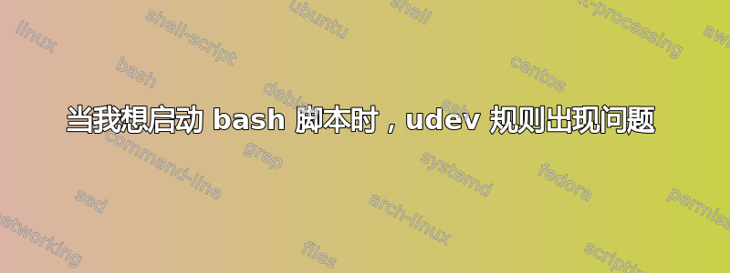 当我想启动 bash 脚本时，udev 规则出现问题