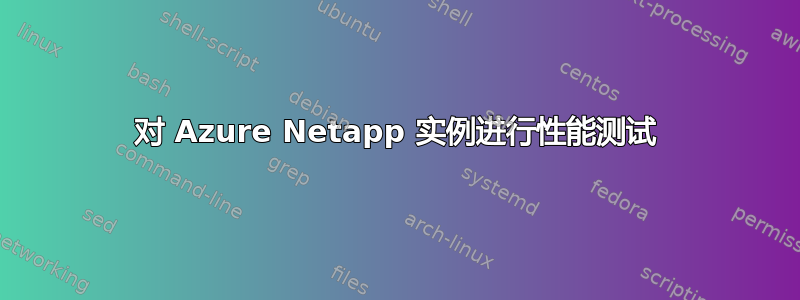 对 Azure Netapp 实例进行性能测试