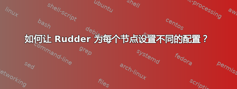 如何让 Rudder 为每个节点设置不同的配置？