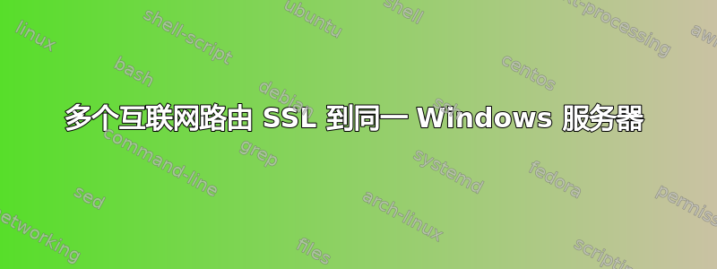 多个互联网路由 SSL 到同一 Windows 服务器