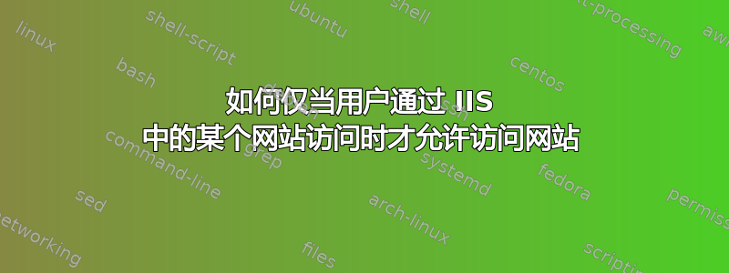 如何仅当用户通过 IIS 中的某个网站访问时才允许访问网站