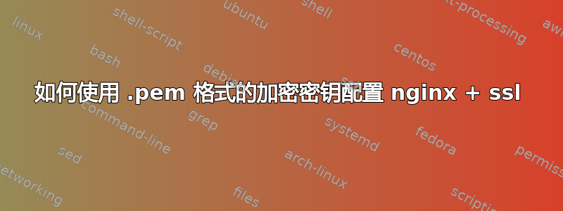 如何使用 .pem 格式的加密密钥配置 nginx + ssl