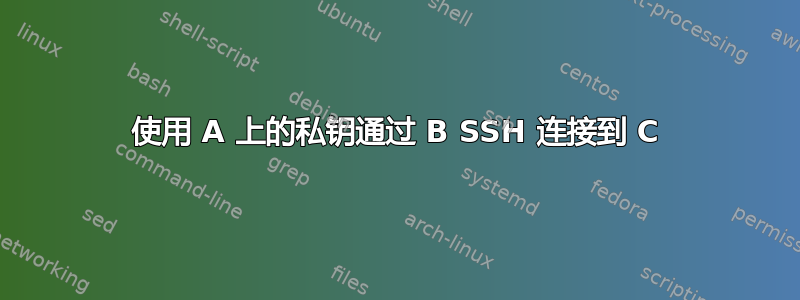 使用 A 上的私钥通过 B SSH 连接到 C