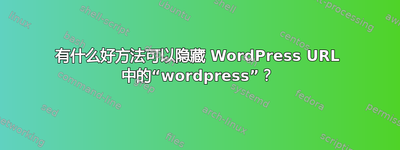 有什么好方法可以隐藏 WordPress URL 中的“wordpress”？