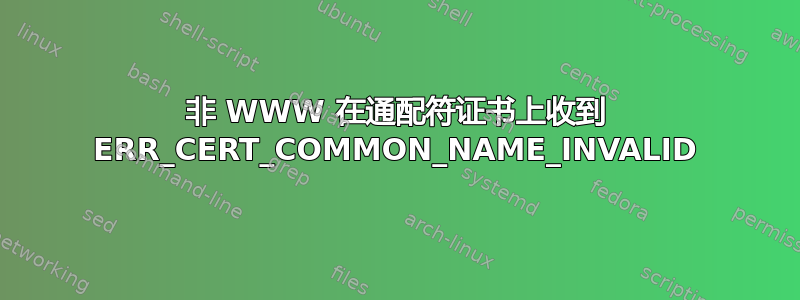 非 WWW 在通配符证书上收到 ERR_CERT_COMMON_NAME_INVALID