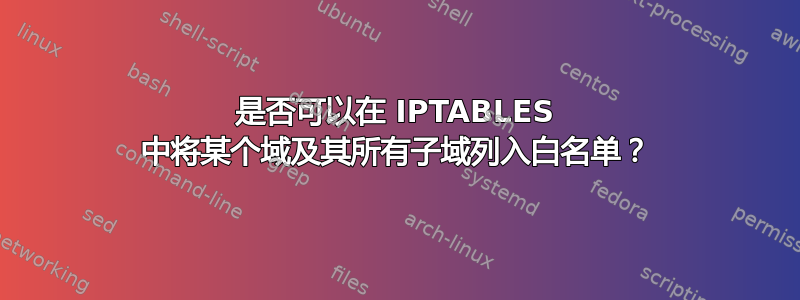 是否可以在 IPTABLES 中将某个域及其所有子域列入白名单？