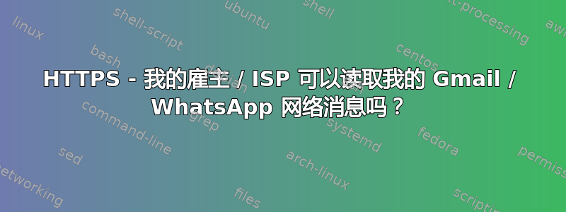 HTTPS - 我的雇主 / ISP 可以读取我的 Gmail / WhatsApp 网络消息吗？