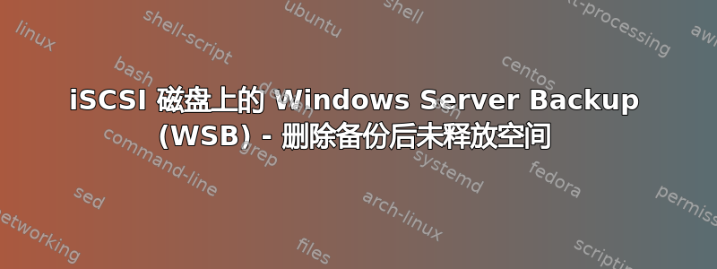 iSCSI 磁盘上的 Windows Server Backup (WSB) - 删除备份后未释放空间