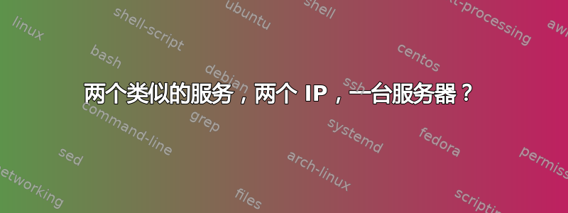 两个类似的服务，两个 IP，一台服务器？