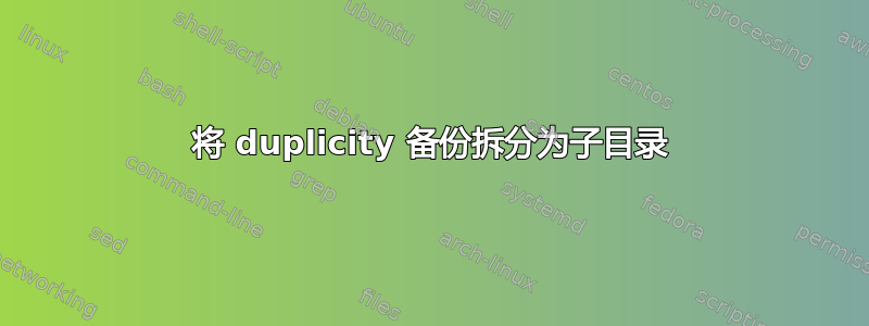 将 duplicity 备份拆分为子目录