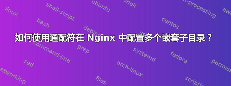 如何使用通配符在 Nginx 中配置多个嵌套子目录？