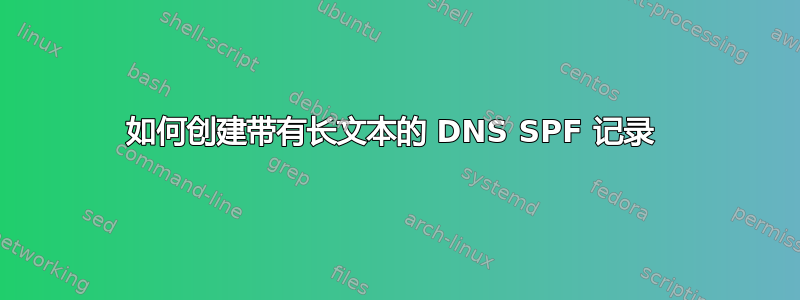 如何创建带有长文本的 DNS SPF 记录 