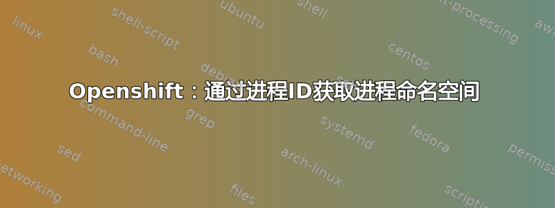 Openshift：通过进程ID获取进程命名空间