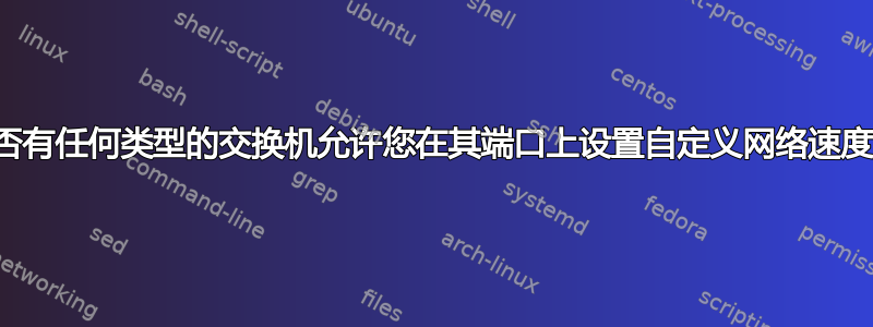 是否有任何类型的交换机允许您在其端口上设置自定义网络速度？