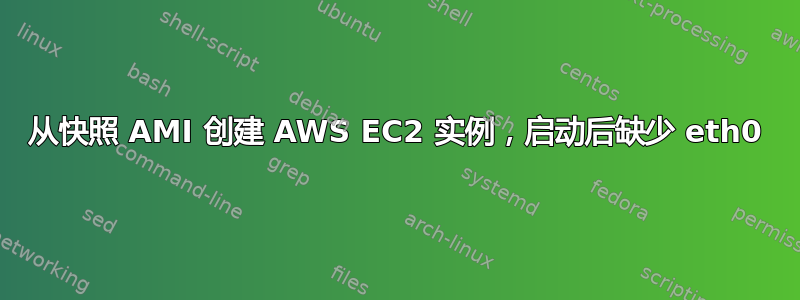 从快照 AMI 创建 AWS EC2 实例，启动后缺少 eth0