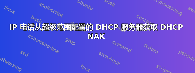 IP 电话从超级范围配置的 DHCP 服务器获取 DHCP NAK