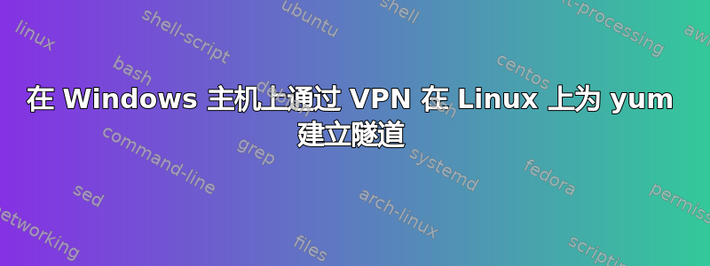 在 Windows 主机上通过 VPN 在 Linux 上为 yum 建立隧道