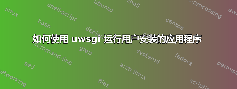 如何使用 uwsgi 运行用户安装的应用程序