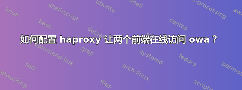 如何配置 haproxy 让两个前端在线访问 owa？