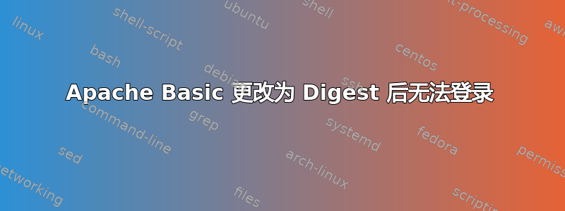 Apache Basic 更改为 Digest 后无法登录