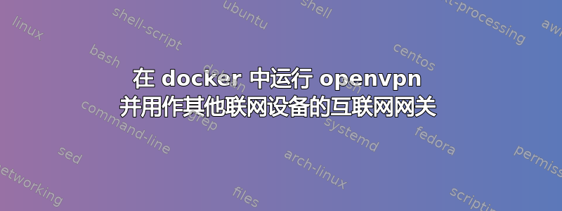 在 docker 中运行 openvpn 并用作其他联网设备的互联网网关