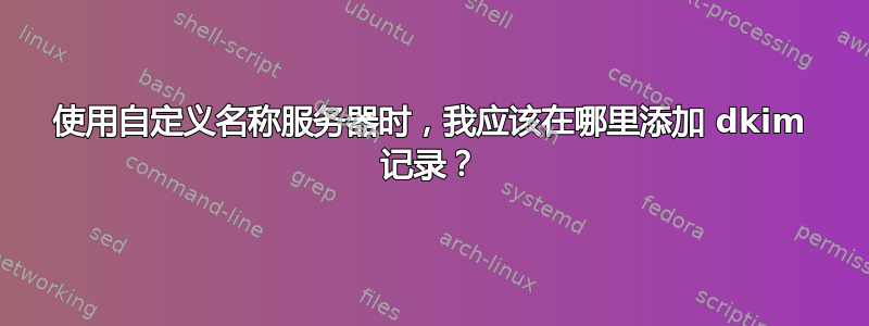 使用自定义名称服务器时，我应该在哪里添加 dkim 记录？