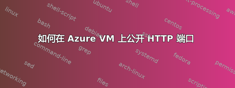 如何在 Azure VM 上公开 HTTP 端口