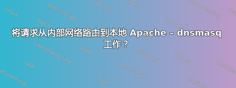 将请求从内部网络路由到本地 Apache – dnsmasq 工作？