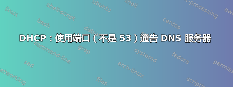 DHCP：使用端口（不是 53）通告 DNS 服务器