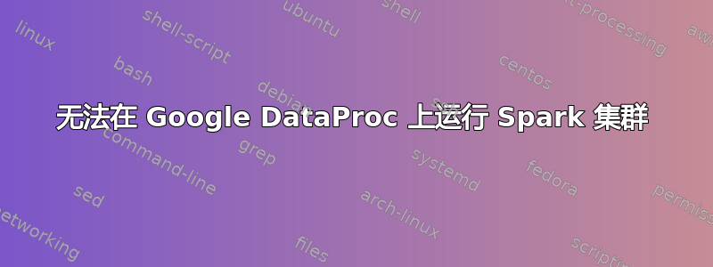 无法在 Google DataProc 上运行 Spark 集群