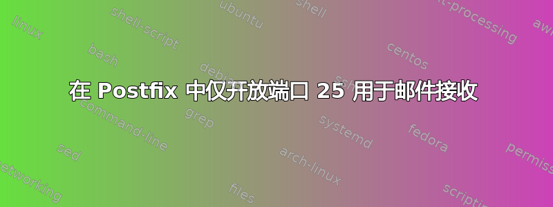 在 Postfix 中仅开放端口 25 用于邮件接收