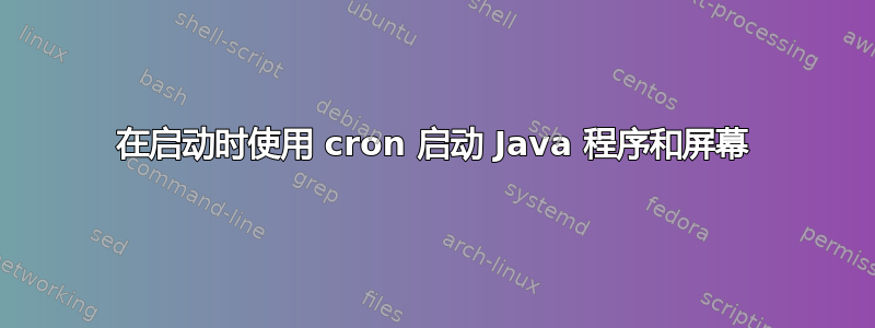 在启动时使用 cron 启动 Java 程序和屏幕