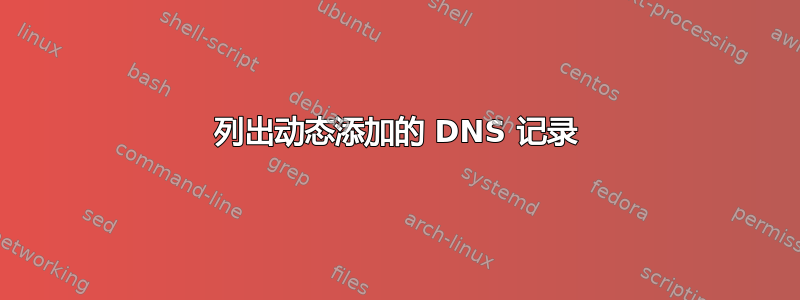 列出动态添加的 DNS 记录