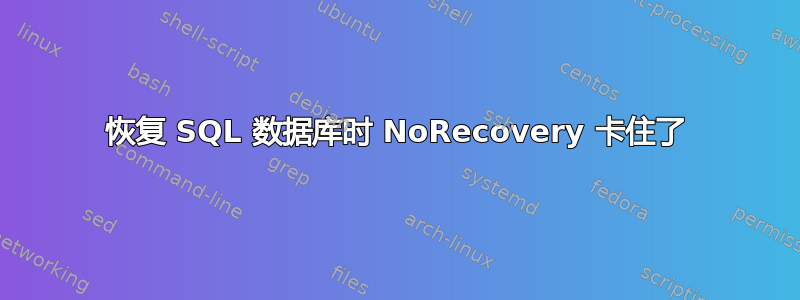 恢复 SQL 数据库时 NoRecovery 卡住了